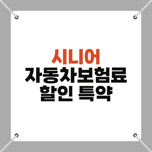 시니어 자동차보험료 할인 특약