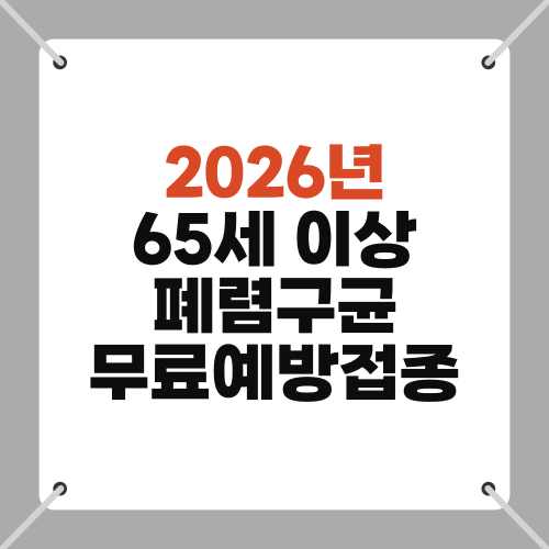 2026년 65세 이상 폐렴구균 무료예방접종